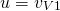 \begin{equation*} u = v_{V1} \end{equation*}